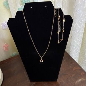 Gold Star Necklace and Bracelet Set